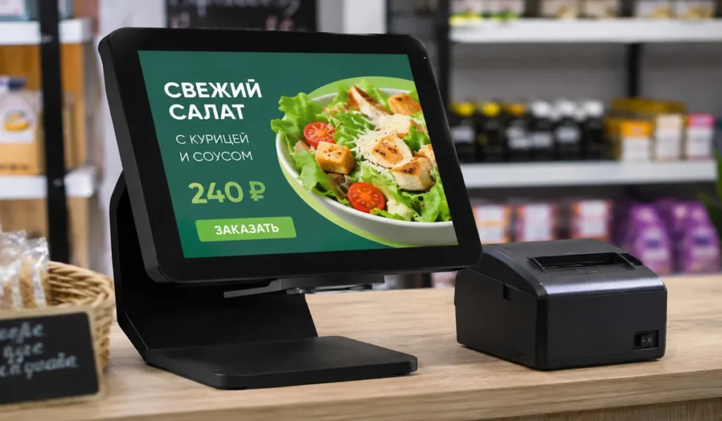 Продвижение товаров при помощи прикассового рекламного монитора