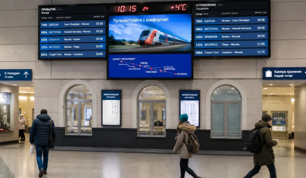 Использование интерактивного оборудования на вокзалах и в аэропортах